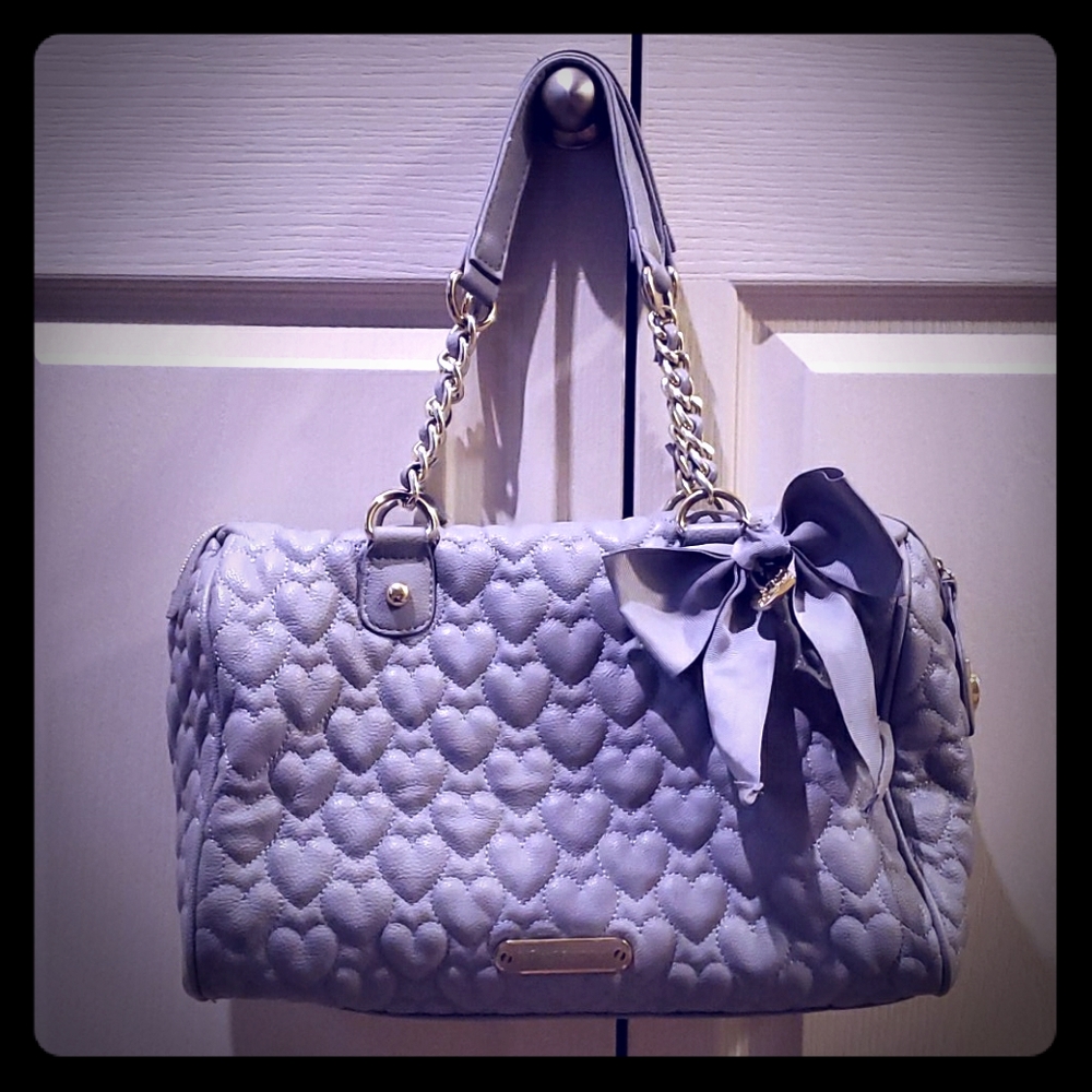 Betsey Johnson Heart Stitch Shoulder Bag with Bow